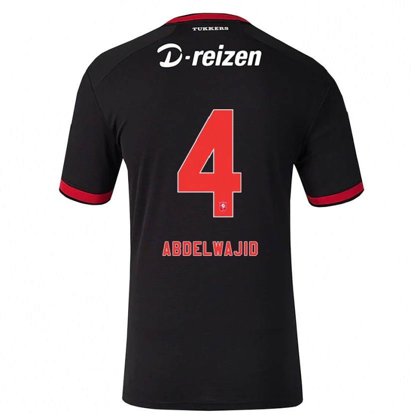 Danxen Mulher Camisola Naoufal Abdelwajid #4 Vermelho Branco Preto Alternativa 2026/27 Camisa Brasil