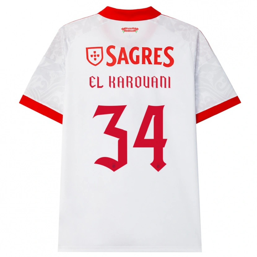 Danxen Mulher Camisola Souffian El Karouani #34 Branco Vermelho Amarelo Alternativa 2026/27 Camisa Brasil