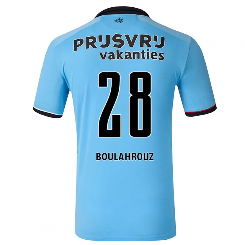 Danxen Mulher Camisola Rayan Boulahrouz #28 Deepskyblue Preto Vermelho Alternativa 2026/27 Camisa Brasil