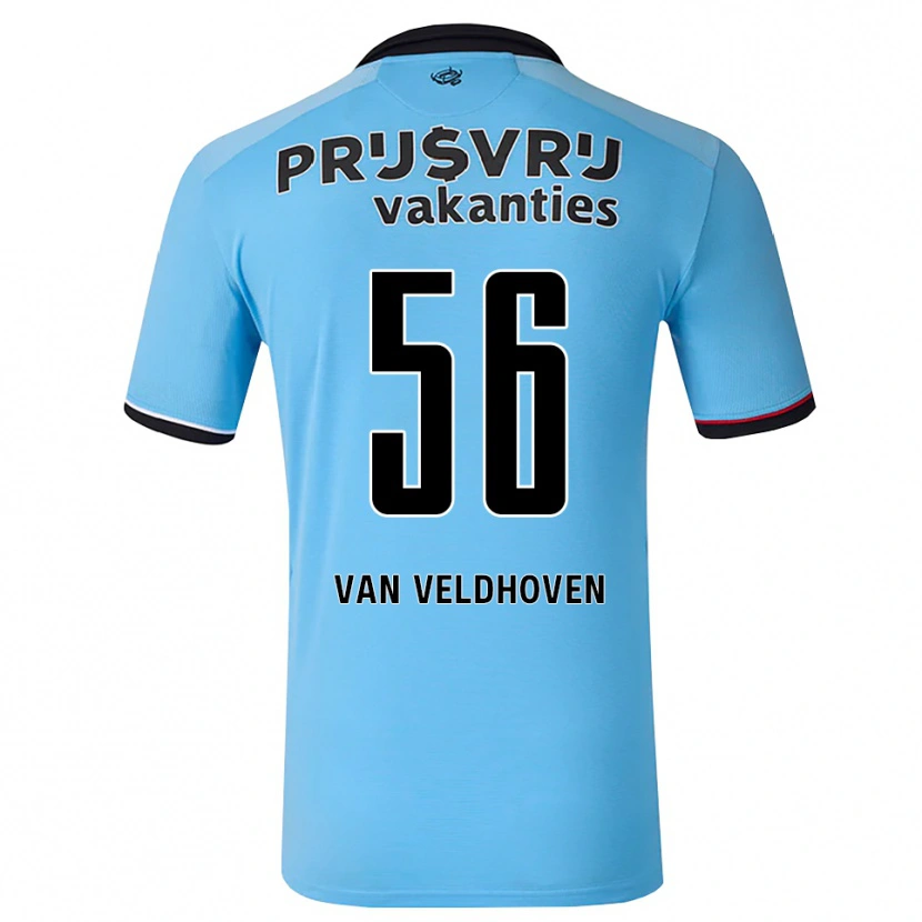 Danxen Mulher Camisola Kars Van Veldhoven #56 Deepskyblue Preto Vermelho Alternativa 2026/27 Camisa Brasil