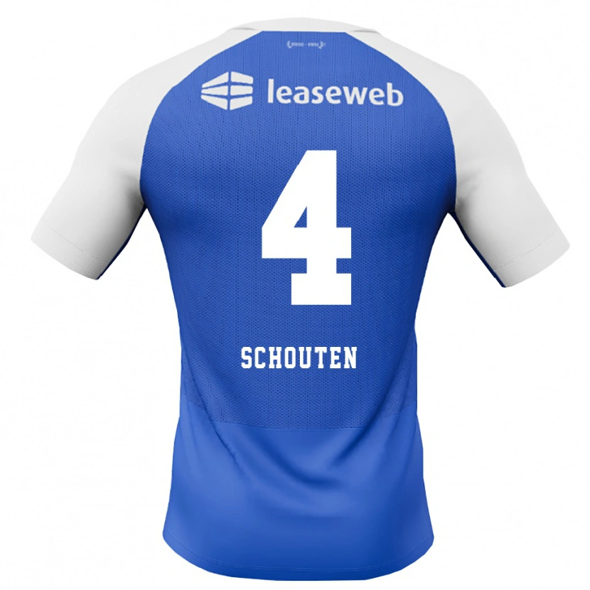 Danxen Mulher Camisola Lewis Schouten #4 Dodgerblue Vermelho Branco Alternativa 2026/27 Camisa Brasil