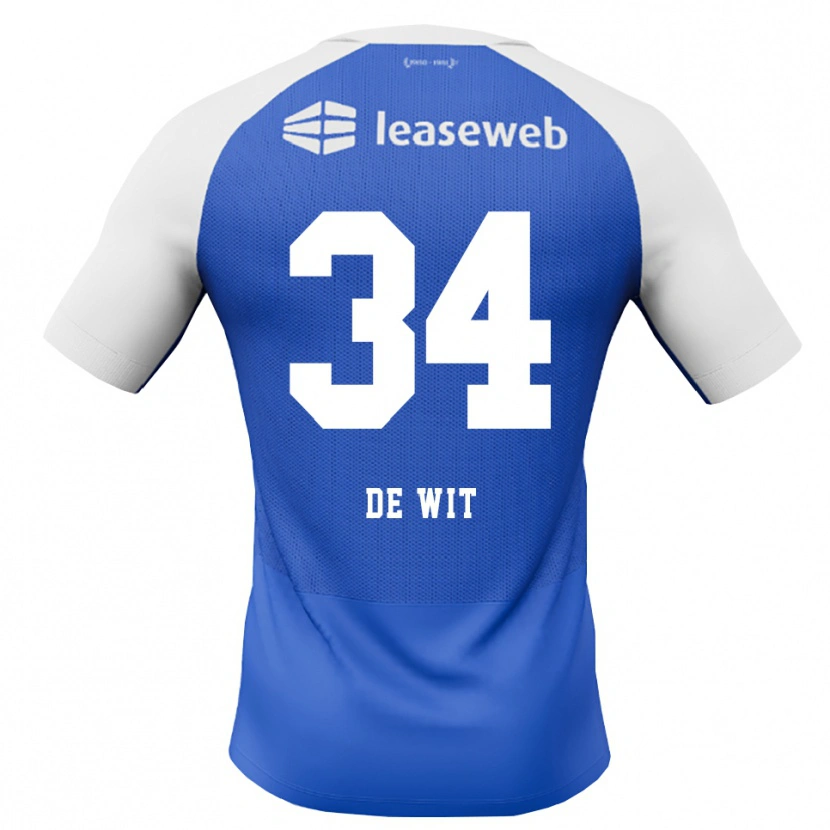 Danxen Mulher Camisola Mees De Wit #34 Dodgerblue Vermelho Branco Alternativa 2026/27 Camisa Brasil
