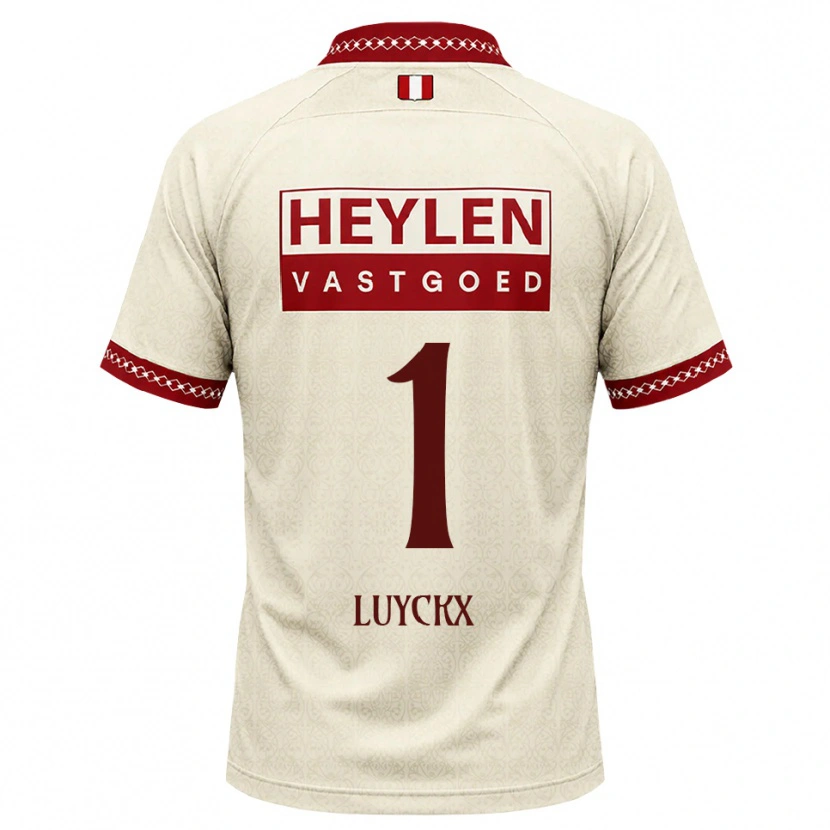 Danxen Mulher Camisola Vic Luyckx #1 Beige Vermelho Alternativa 2026/27 Camisa Brasil
