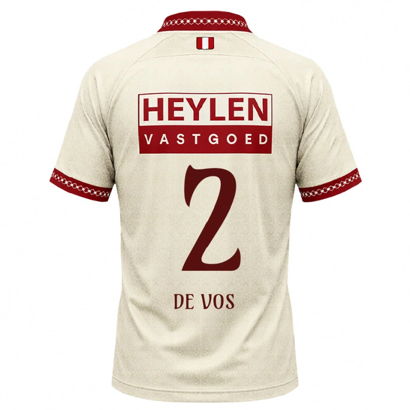 Danxen Mulher Camisola Lucas De Vos #2 Beige Vermelho Alternativa 2026/27 Camisa Brasil
