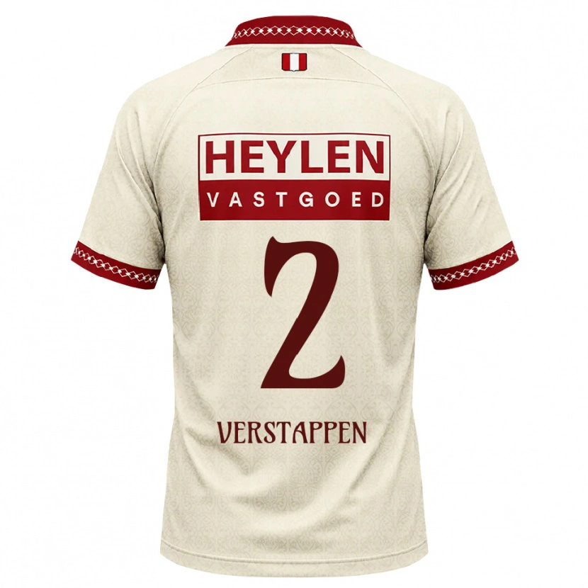 Danxen Mulher Camisola Jayden Verstappen #2 Beige Vermelho Alternativa 2026/27 Camisa Brasil
