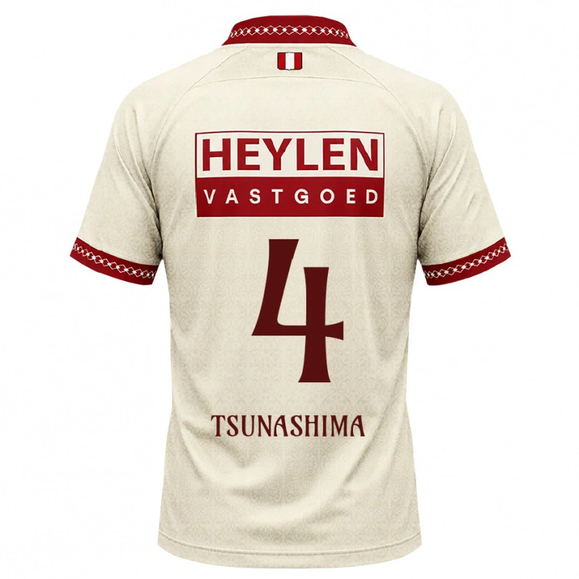 Danxen Mulher Camisola Yuto Tsunashima #4 Beige Vermelho Alternativa 2026/27 Camisa Brasil