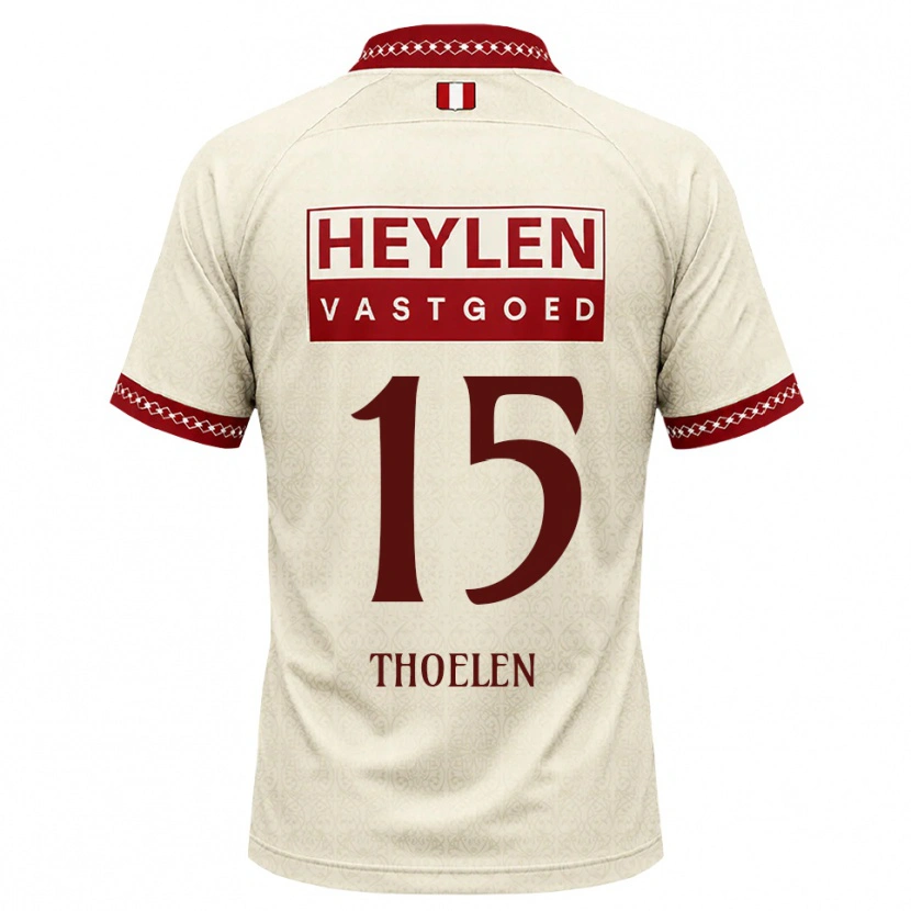 Danxen Mulher Camisola Yannick Thoelen #15 Beige Vermelho Alternativa 2026/27 Camisa Brasil