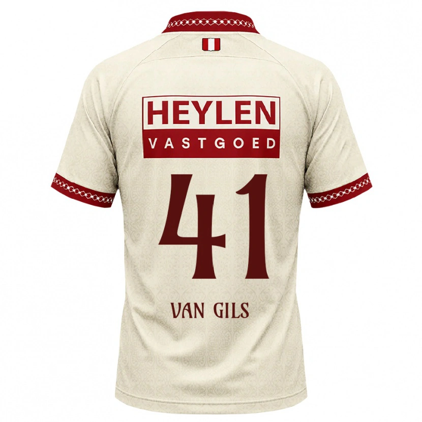Danxen Mulher Camisola Mathis Van Gils #41 Beige Vermelho Alternativa 2026/27 Camisa Brasil