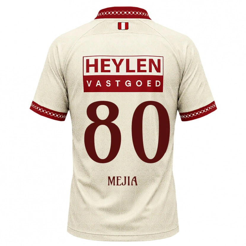 Danxen Mulher Camisola Carlos Mejia #80 Beige Vermelho Alternativa 2026/27 Camisa Brasil