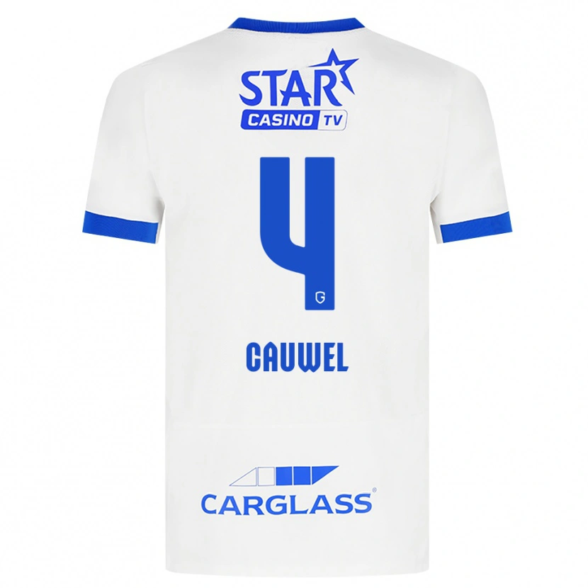 Danxen Mulher Camisola Michiel Cauwel #4 Branco Azul Alternativa 2026/27 Camisa Brasil