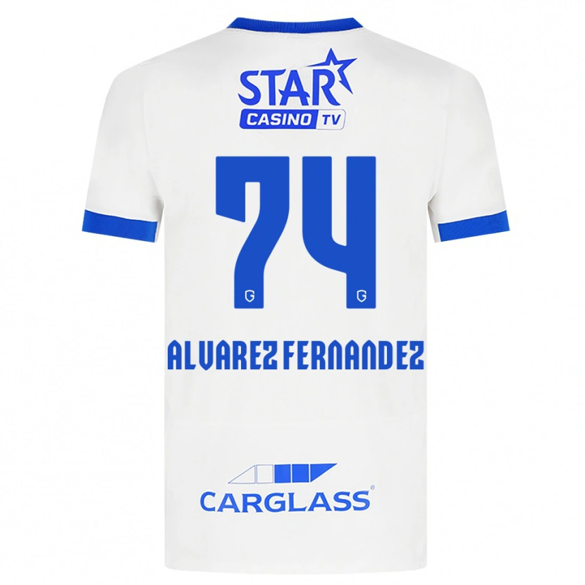 Danxen Mulher Camisola Loïc Alvarez Fernandez #74 Branco Azul Alternativa 2026/27 Camisa Brasil
