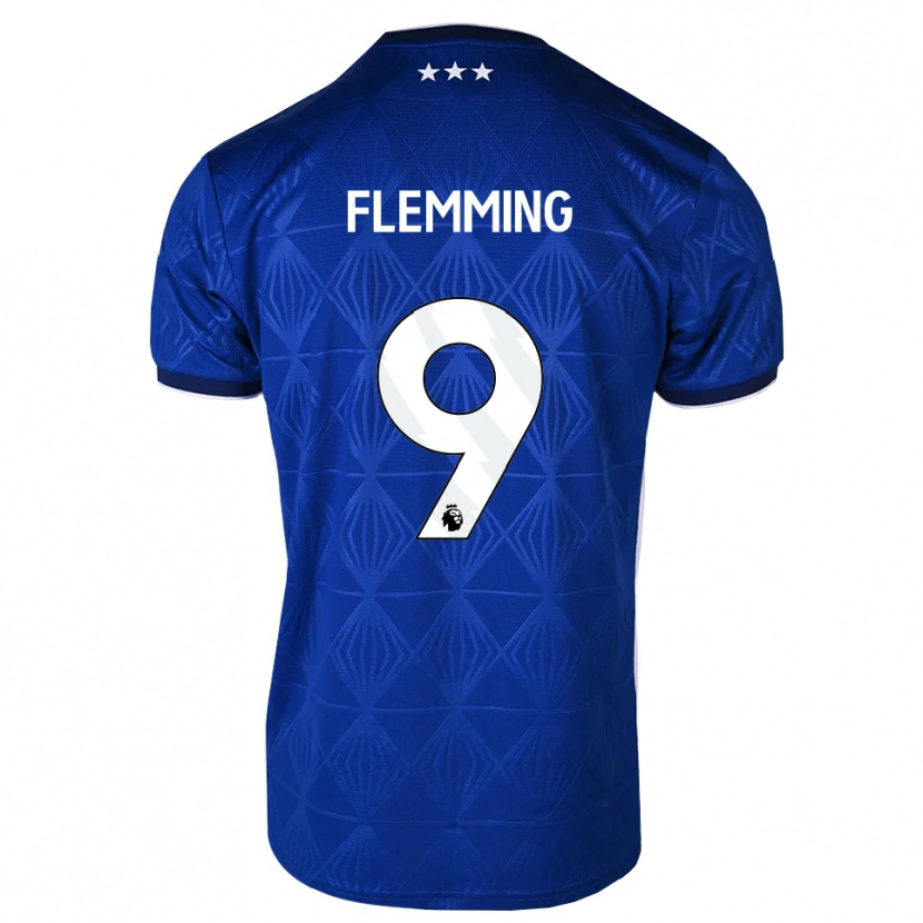 Danxen Mulher Camisola Zian Flemming #9 Azul Médio Branco Vermelho Principal 2026/27 Camisa Brasil
