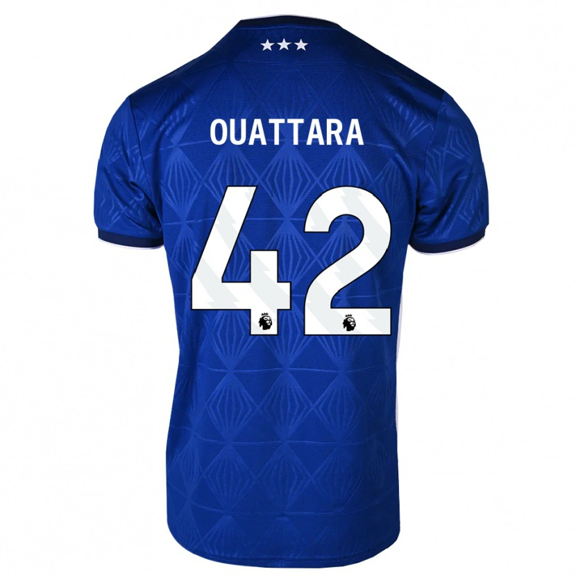 Danxen Mulher Camisola Abdoul Ouattara #42 Azul Médio Branco Vermelho Principal 2026/27 Camisa Brasil