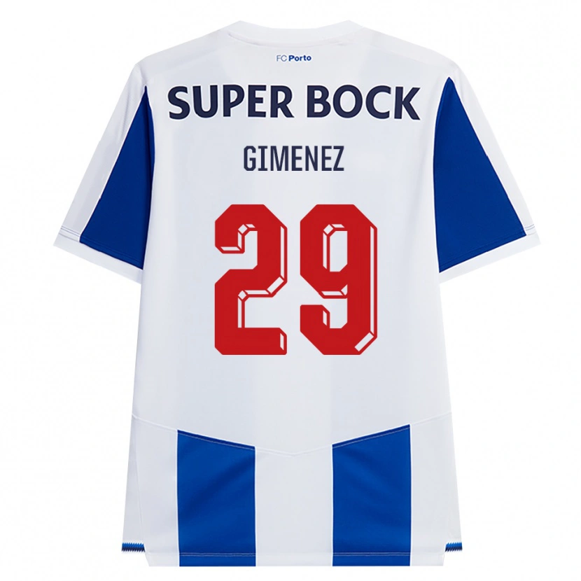 Danxen Mulher Camisola Santiago Gimenez #29 Azul Branco Vermelho Principal 2026/27 Camisa Brasil