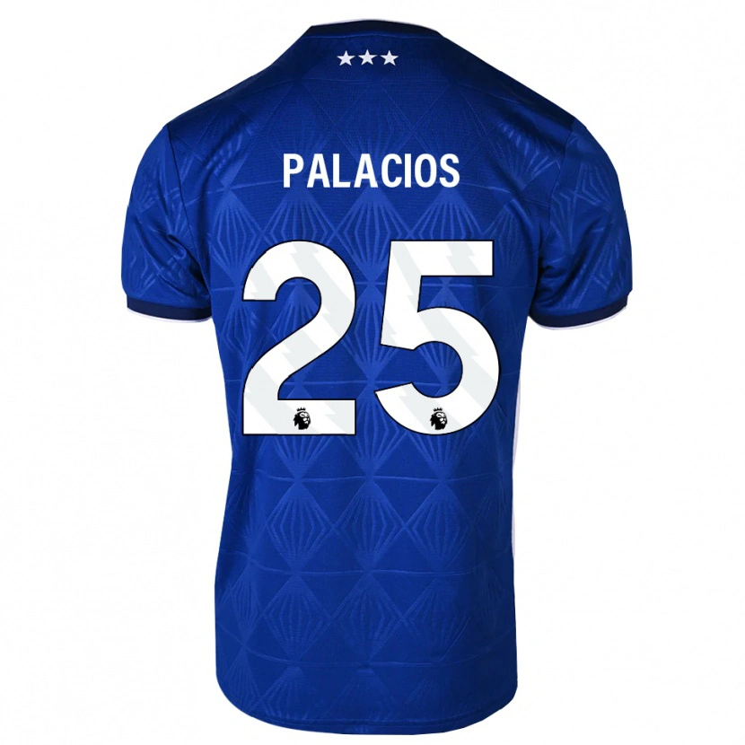 Danxen Mulher Camisola Exequiel Palacios #25 Azul Médio Branco Vermelho Principal 2026/27 Camisa Brasil
