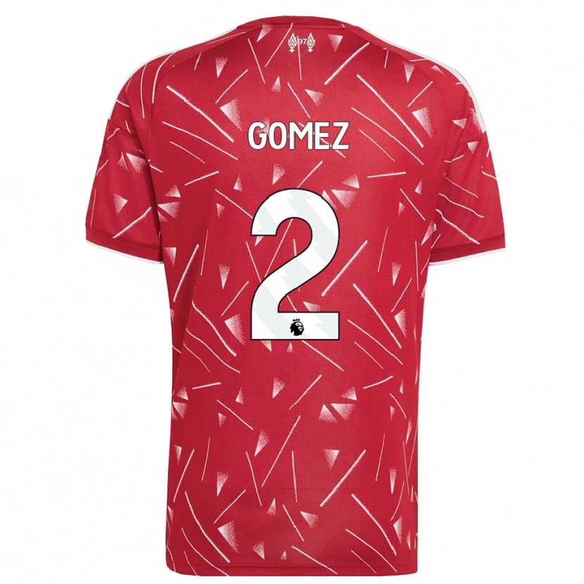 Danxen Criança Camisola Joe Gomez #2 Branco Vermelho Principal 2026/27 Camisa Brasil