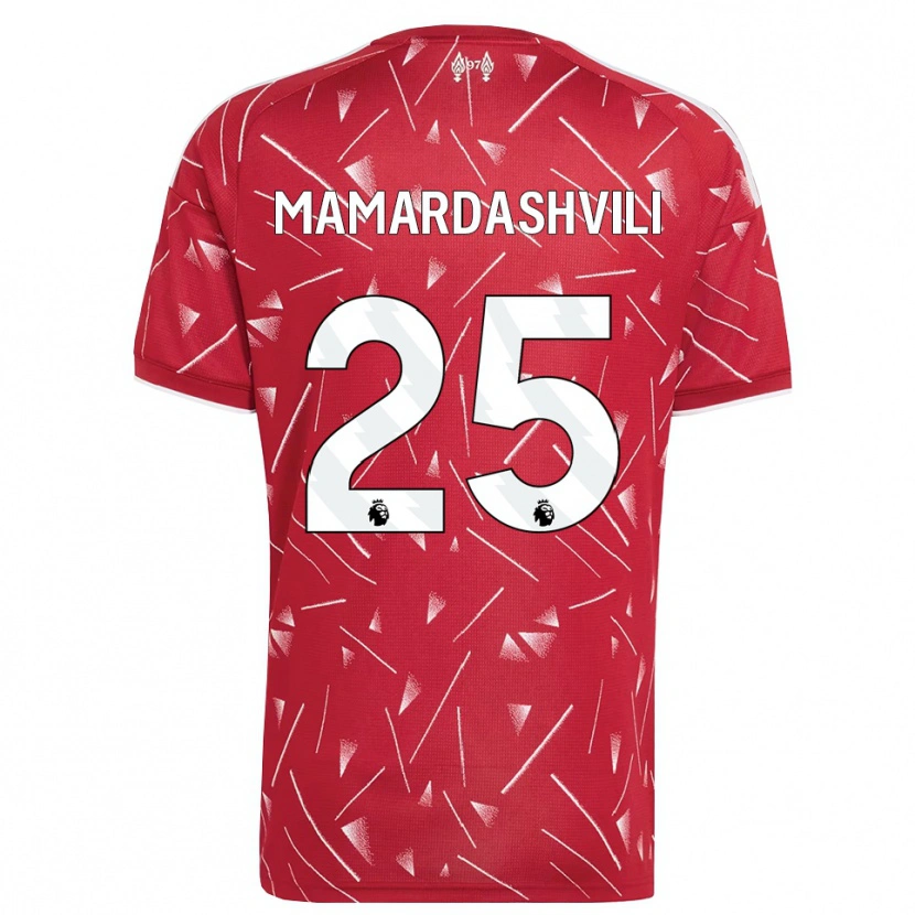 Danxen Criança Camisola Giorgi Mamardashvili #25 Branco Vermelho Principal 2026/27 Camisa Brasil