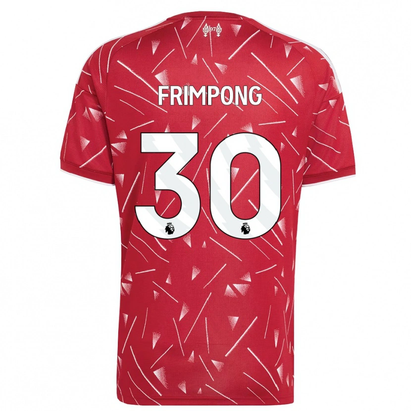 Danxen Criança Camisola Jeremie Frimpong #30 Branco Vermelho Principal 2026/27 Camisa Brasil