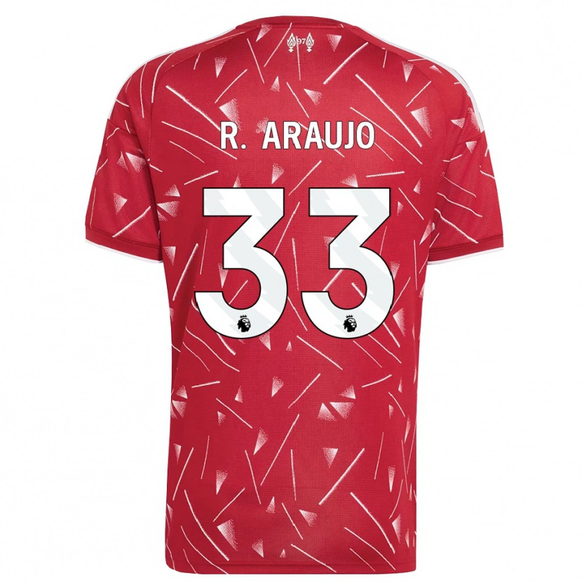 Danxen Criança Camisola Ronald Araujo #33 Branco Vermelho Principal 2026/27 Camisa Brasil