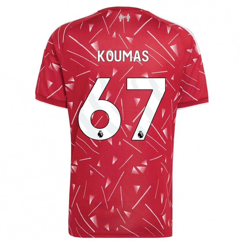 Danxen Criança Camisola Lewis Koumas #67 Branco Vermelho Principal 2026/27 Camisa Brasil