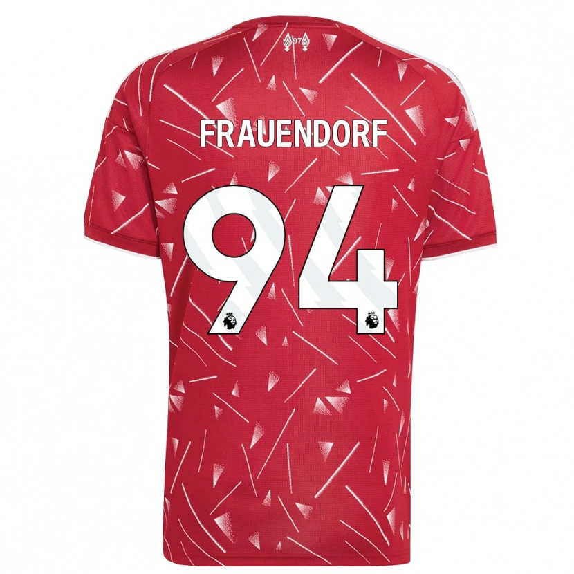Danxen Criança Camisola Melkamu Frauendorf #94 Branco Vermelho Principal 2026/27 Camisa Brasil