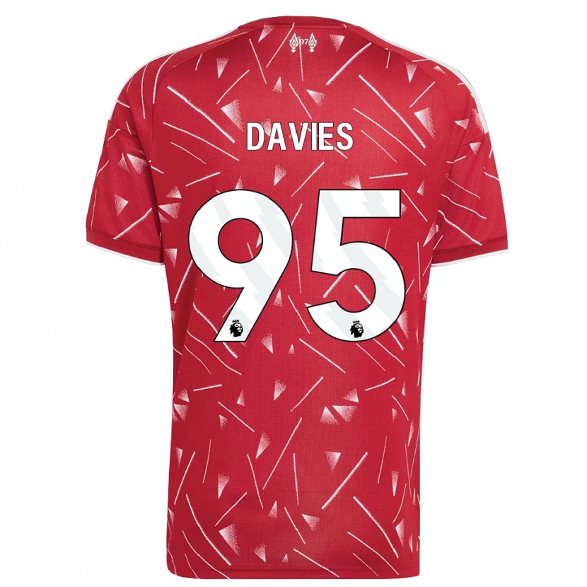 Danxen Criança Camisola Harvey Davies #95 Branco Vermelho Principal 2026/27 Camisa Brasil