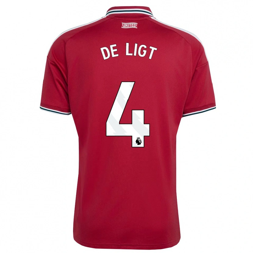 Danxen Criança Camisola Matthijs De Ligt #4 Vermelho Amarelo Branco Principal 2026/27 Camisa Brasil