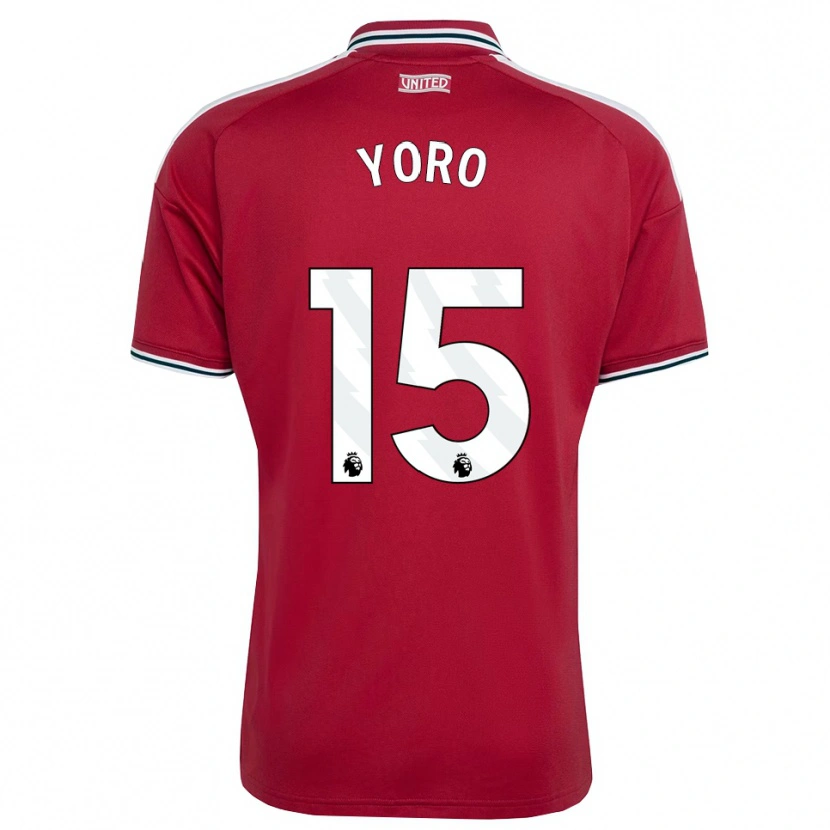 Danxen Criança Camisola Leny Yoro #15 Vermelho Amarelo Branco Principal 2026/27 Camisa Brasil