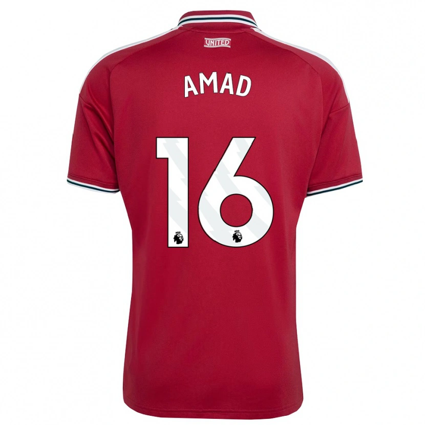 Danxen Criança Camisola Amad Diallo #16 Vermelho Amarelo Branco Principal 2026/27 Camisa Brasil