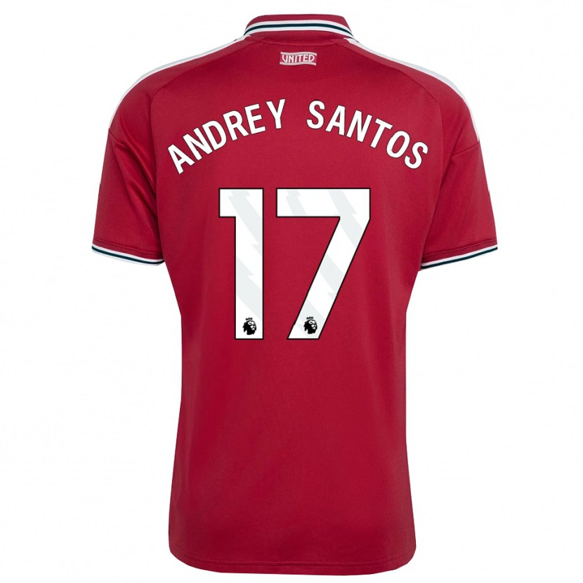 Danxen Criança Camisola Andrey Santos #17 Vermelho Amarelo Branco Principal 2026/27 Camisa Brasil