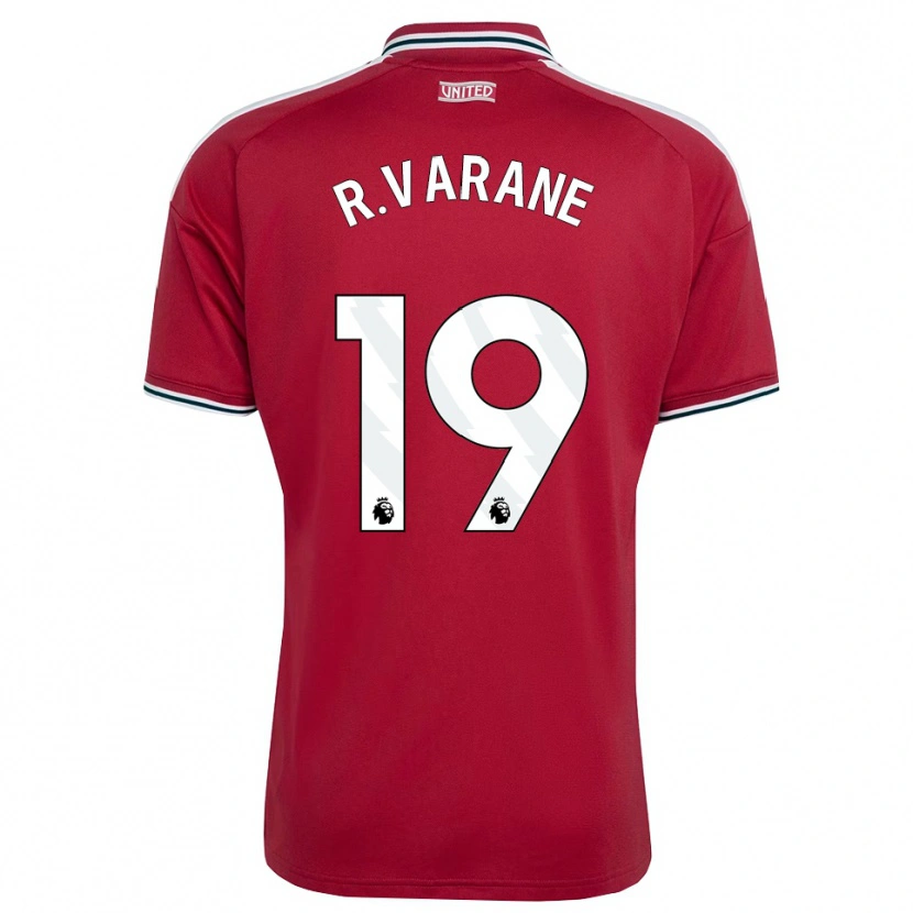 Danxen Criança Camisola Raphael Varane #19 Vermelho Amarelo Branco Principal 2026/27 Camisa Brasil