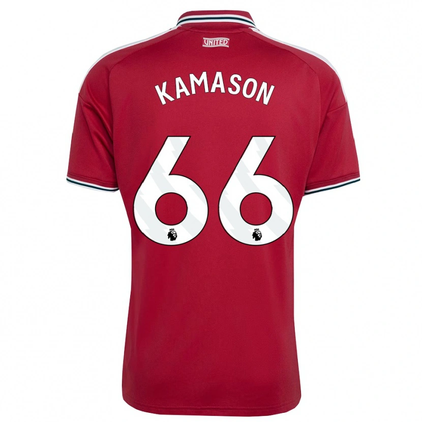 Danxen Criança Camisola Jaydan Kamason #66 Vermelho Amarelo Branco Principal 2026/27 Camisa Brasil