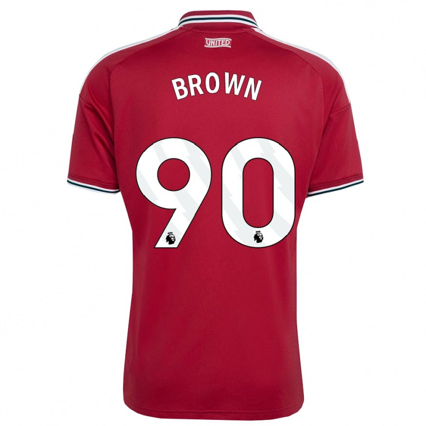 Danxen Criança Camisola Nathaniel-Junior Brown #90 Vermelho Amarelo Branco Principal 2026/27 Camisa Brasil