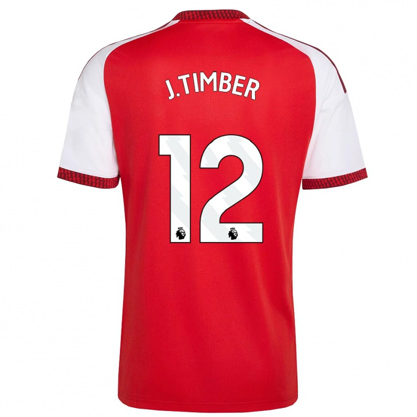 Danxen Criança Camisola Jurriën Timber #12 Vermelho Branco Preto Principal 2026/27 Camisa Brasil