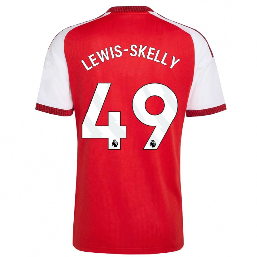 Danxen Criança Camisola Myles Lewis-Skelly #49 Vermelho Branco Preto Principal 2026/27 Camisa Brasil