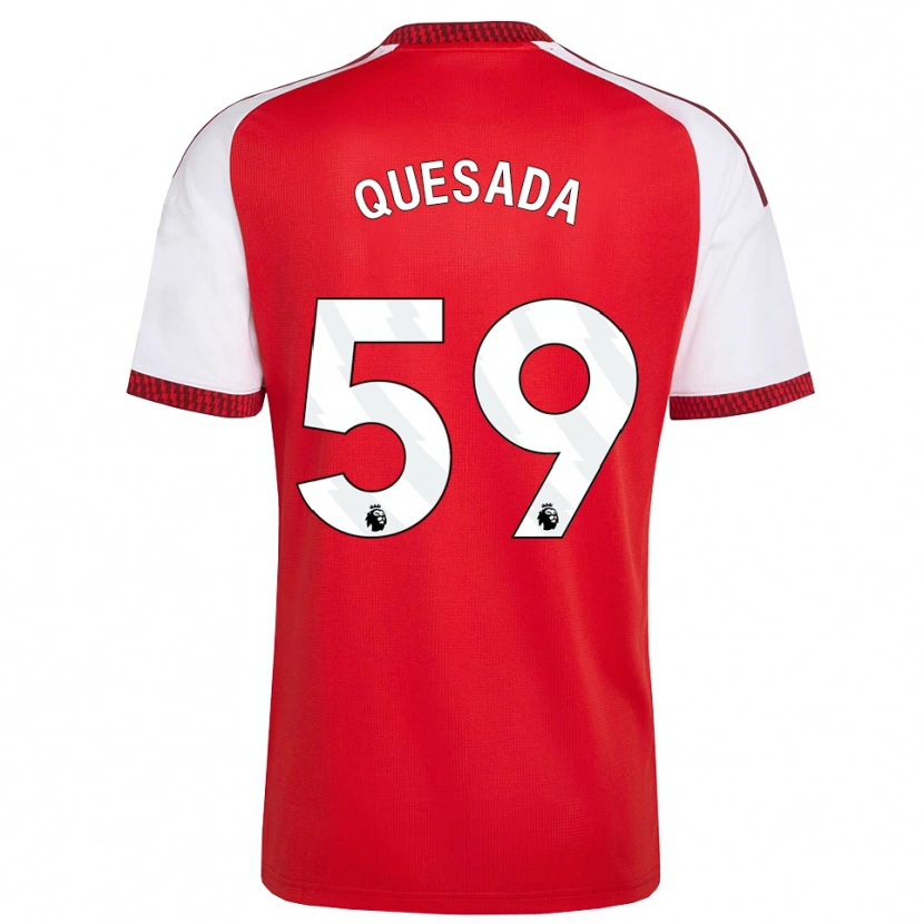 Danxen Criança Camisola Elián Quesada #59 Vermelho Branco Preto Principal 2026/27 Camisa Brasil
