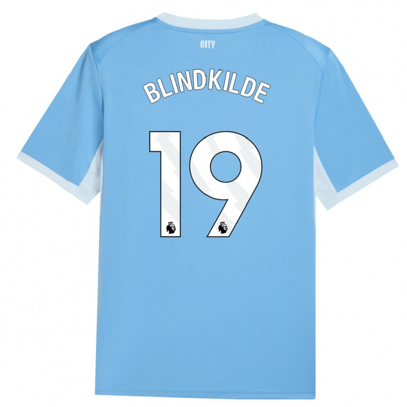 Danxen Criança Camisola Laura Blindkilde Brown #19 Lightskyblue Branco Principal 2026/27 Camisa Brasil