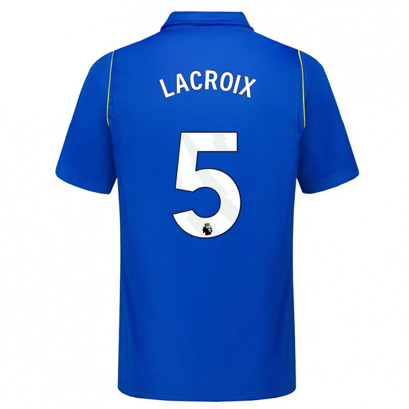Danxen Criança Camisola Maxence Lacroix #5 Azul Amarelo Principal 2026/27 Camisa Brasil