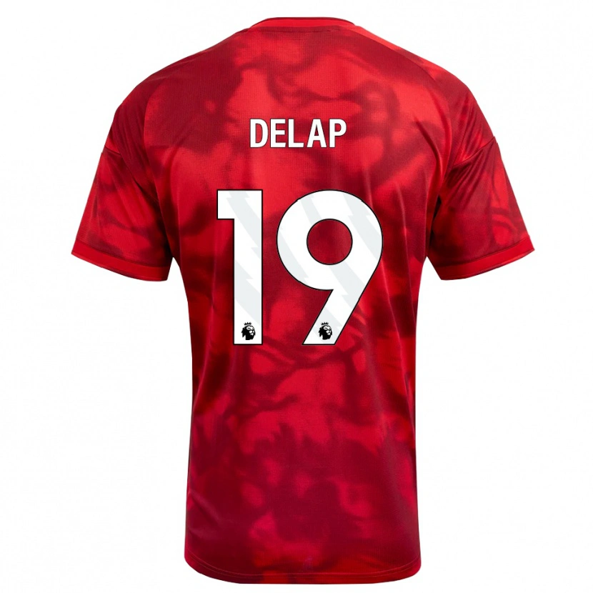 Danxen Criança Camisola Liam Delap #19 Crimson Branco Principal 2026/27 Camisa Brasil