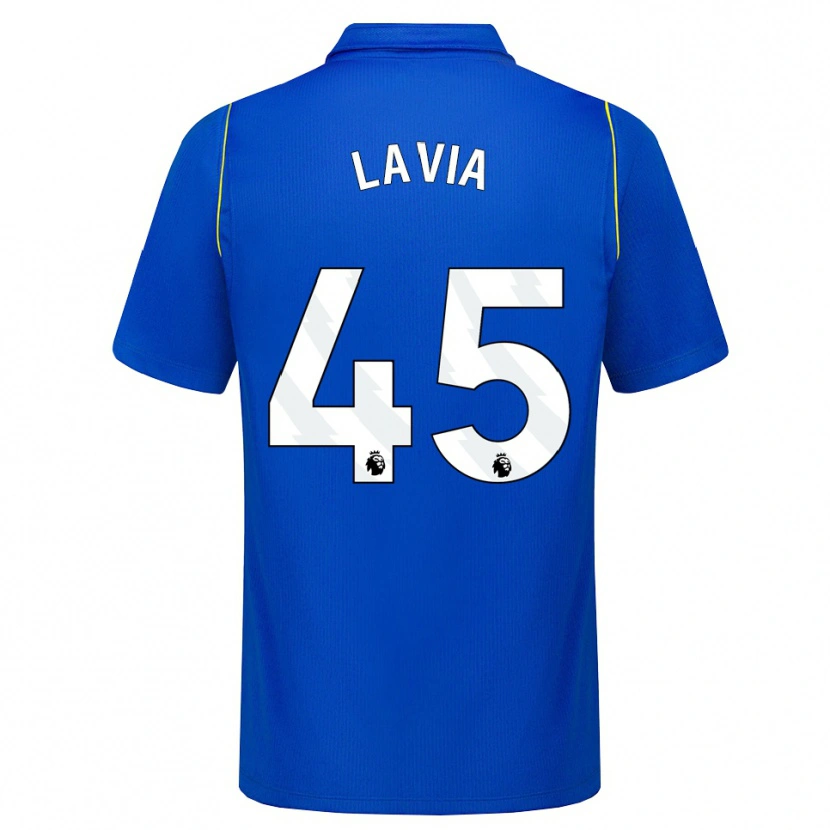 Danxen Criança Camisola Roméo Lavia #45 Azul Amarelo Principal 2026/27 Camisa Brasil