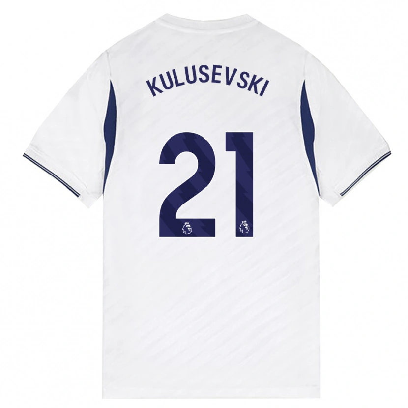 Danxen Criança Camisola Dejan Kulusevski #21 Branco Vermelho Roxo Principal 2026/27 Camisa Brasil