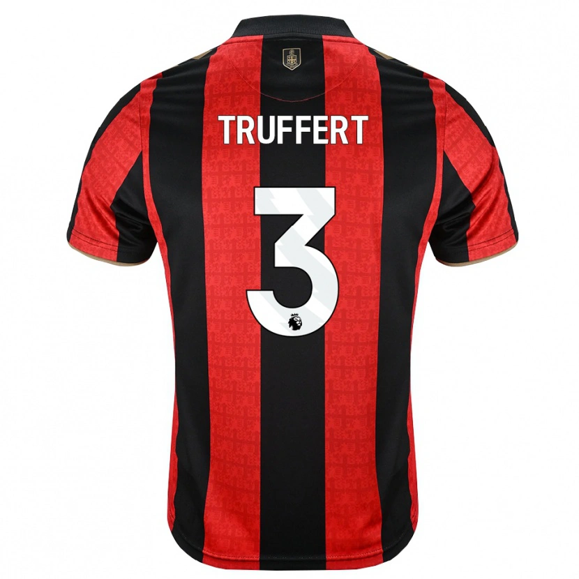 Danxen Criança Camisola Adrien Truffert #3 Goldenrod Vermelho Preto Principal 2026/27 Camisa Brasil