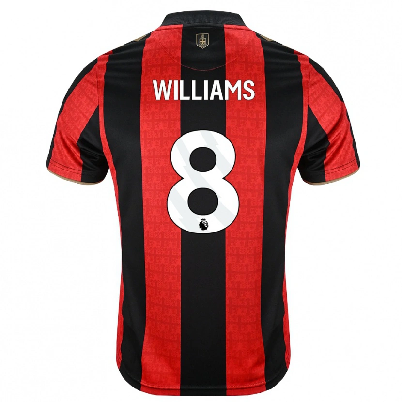 Danxen Criança Camisola Phoebe Williams #8 Goldenrod Vermelho Preto Principal 2026/27 Camisa Brasil