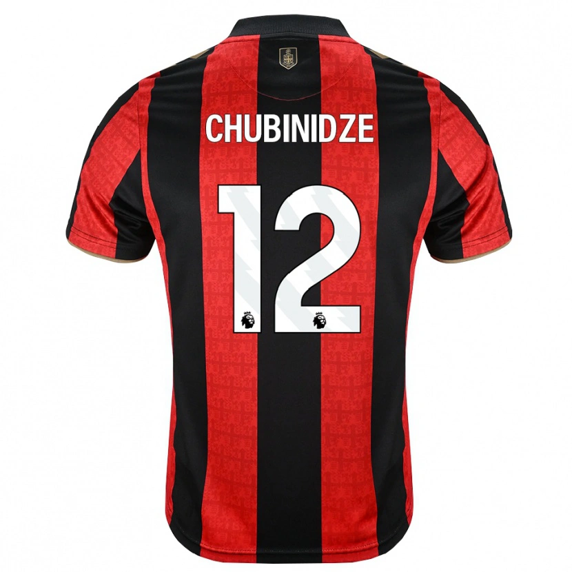 Danxen Criança Camisola George Chubinidze #12 Goldenrod Vermelho Preto Principal 2026/27 Camisa Brasil