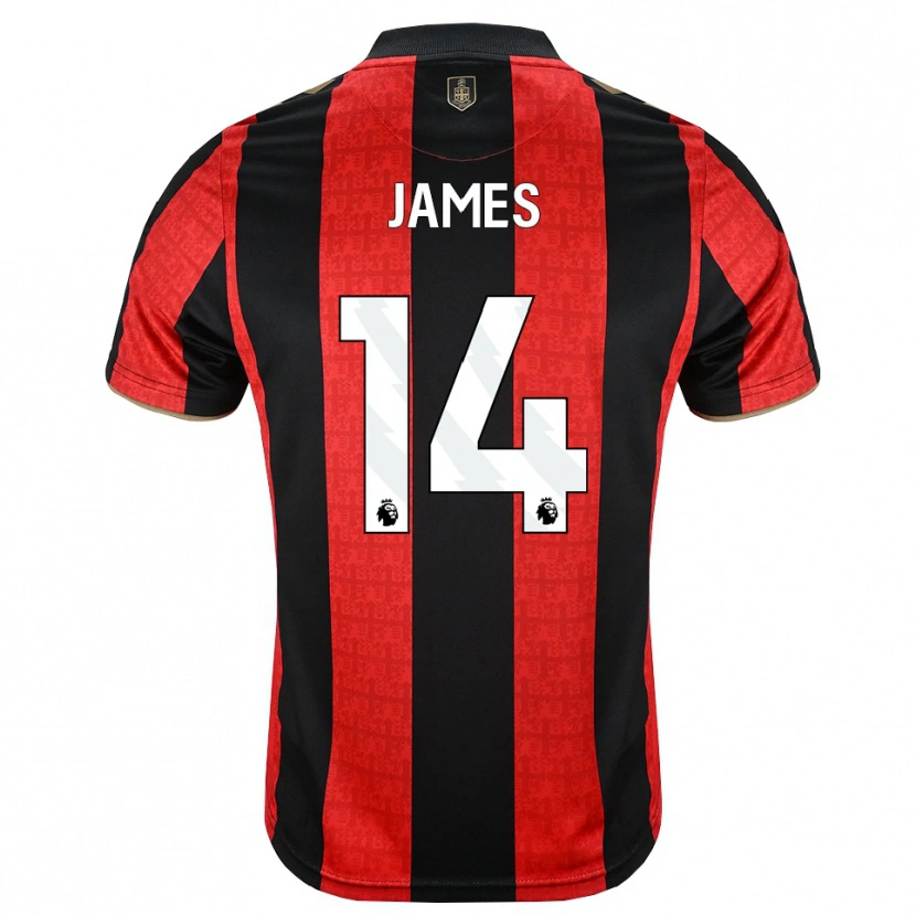 Danxen Criança Camisola Katie James #14 Goldenrod Vermelho Preto Principal 2026/27 Camisa Brasil