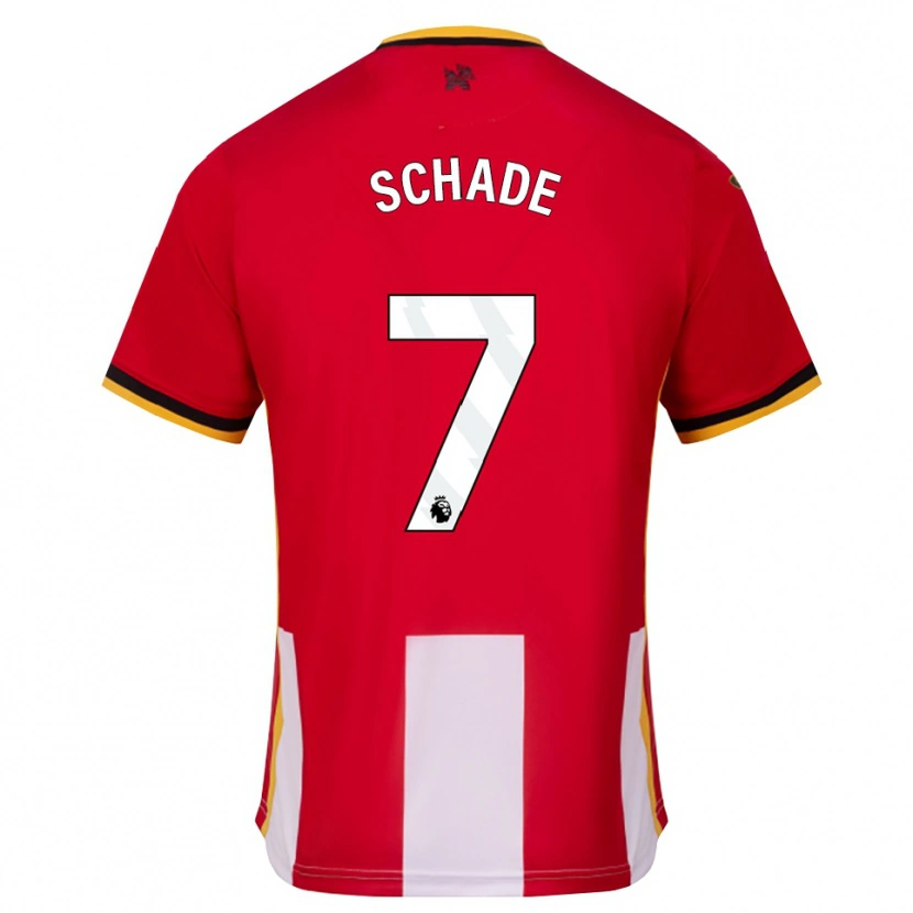 Danxen Criança Camisola Kevin Schade #7 Amarelo Preto Vermelho Principal 2026/27 Camisa Brasil