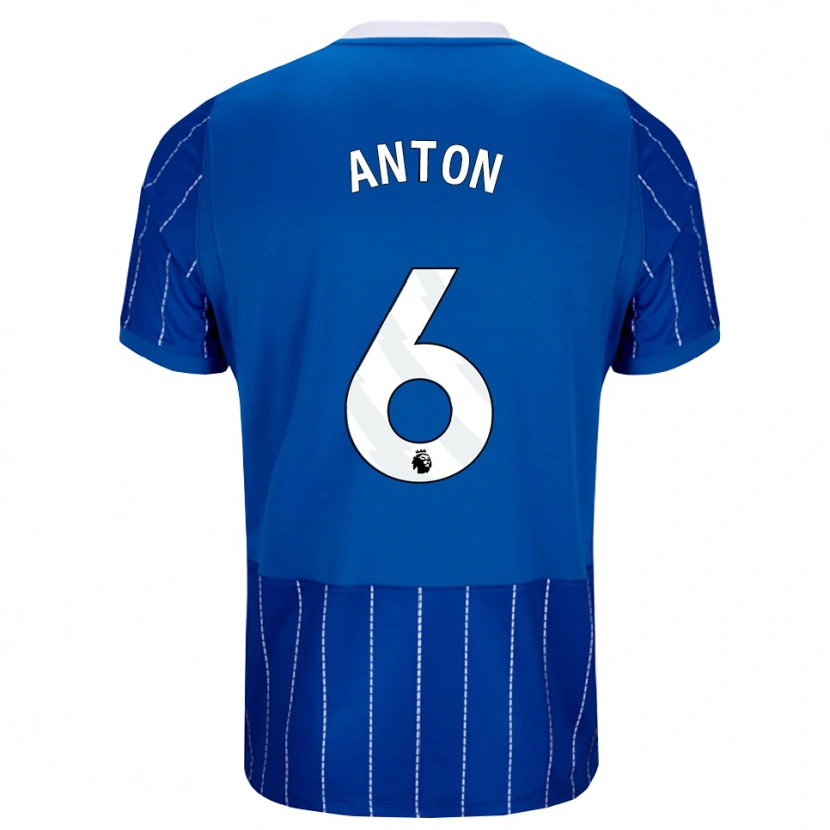 Danxen Criança Camisola Anton Palmer #6 Mediumblue Branco Principal 2026/27 Camisa Brasil