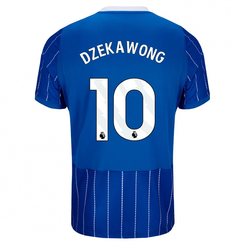 Danxen Criança Camisola Finn Dzekawong #10 Mediumblue Branco Principal 2026/27 Camisa Brasil
