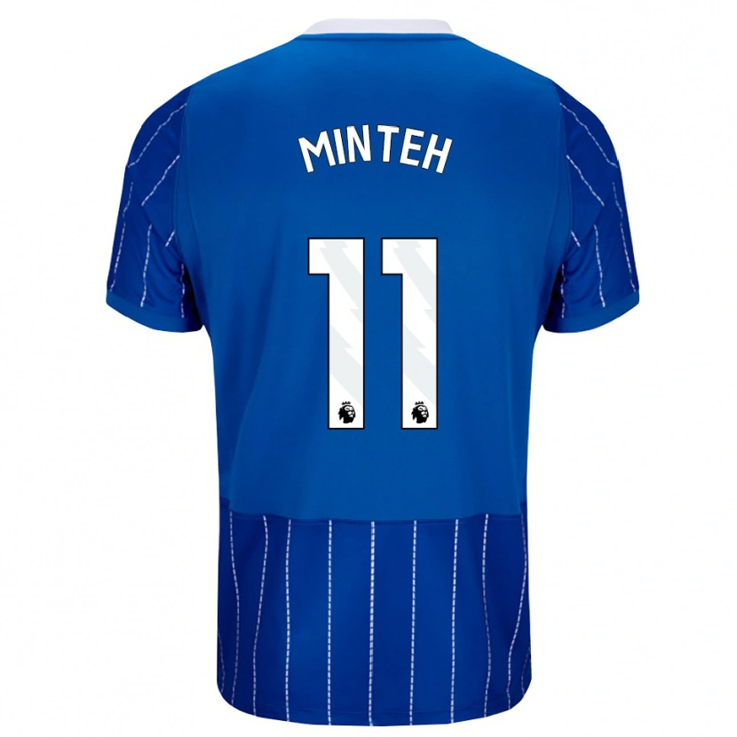 Danxen Criança Camisola Yankuba Minteh #11 Mediumblue Branco Principal 2026/27 Camisa Brasil