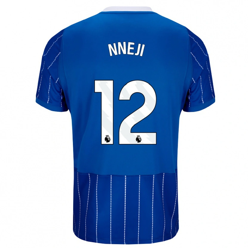 Danxen Criança Camisola Daniel Nneji #12 Mediumblue Branco Principal 2026/27 Camisa Brasil